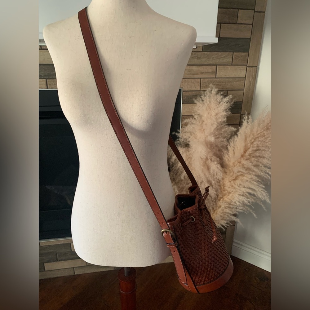 Sezane Farrow Mini Bag woven chocolate heritage leather - sold out rare - Picture 3 of 10